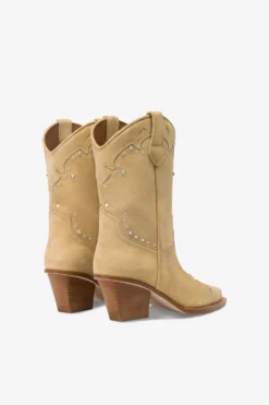Boots In Suede Leather With Silver Studs -Paris Texas Brand Shop PX1599XV0ST653ECRU NICKEL 3 scaled