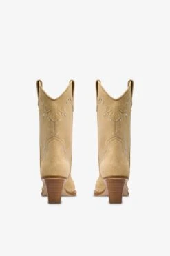 Boots In Suede Leather With Silver Studs -Paris Texas Brand Shop PX1599XV0ST653ECRU NICKEL 4