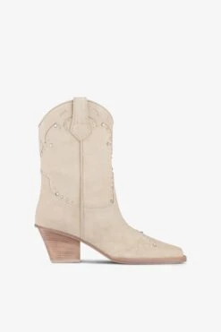 ANGORA SUEDE BOOTS WITH STUDS