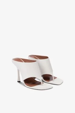 Mules In White Leather -Paris Texas Brand Shop PX1603XNPP3WHITE 2