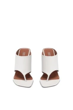 Mules In White Leather -Paris Texas Brand Shop PX1603XNPP3WHITE 3