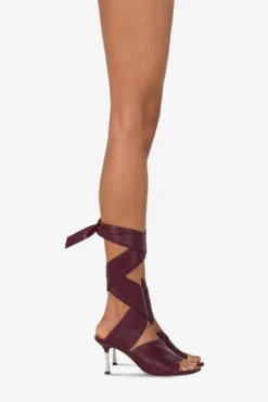 Wrap-around Sandals In Rouge Noir Leather -Paris Texas Brand Shop PX1608XNPPSPINOTNOIR 10 scaled