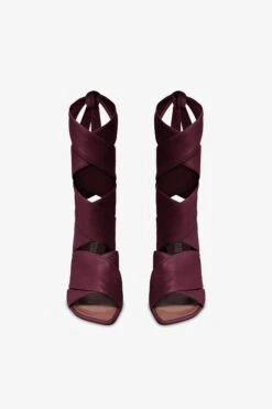 Wrap-around Sandals In Rouge Noir Leather -Paris Texas Brand Shop PX1608XNPPSPINOTNOIR 3