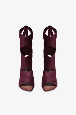 Wrap-around Sandals In Rouge Noir Leather -Paris Texas Brand Shop PX1608XNPPSPINOTNOIR 3 scaled