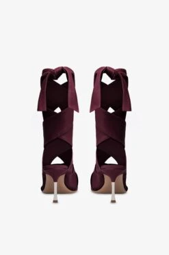 Wrap-around Sandals In Rouge Noir Leather -Paris Texas Brand Shop PX1608XNPPSPINOTNOIR 4