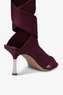 Wrap-around Sandals In Rouge Noir Leather -Paris Texas Brand Shop PX1608XNPPSPINOTNOIR 5