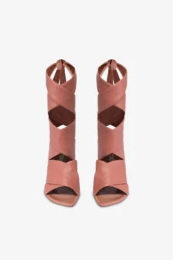 Wrap-around Sandals In Texas Rose Leather -Paris Texas Brand Shop PX1608XNPPSTEXASROSE 3 scaled