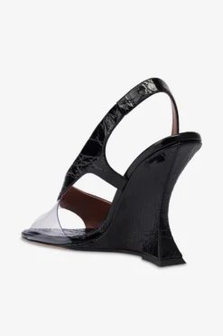 Slingbacks In Black PVC And Croco-embossed Leather -Paris Texas Brand Shop PX1615XCOTBNERO 5 scaled