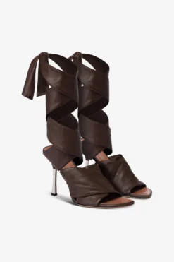Wrap-around Sandals In Ebony Leather -Paris Texas Brand Shop PX1619XNPPSEBANO 2 scaled