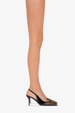 Slingbacks In Black Mesh And Patent Leather -Paris Texas Brand Shop PX1622XVNMSNERO NERO 10 scaled