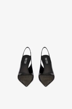 Slingbacks In Black Mesh And Patent Leather -Paris Texas Brand Shop PX1622XVNMSNERO NERO 3 scaled