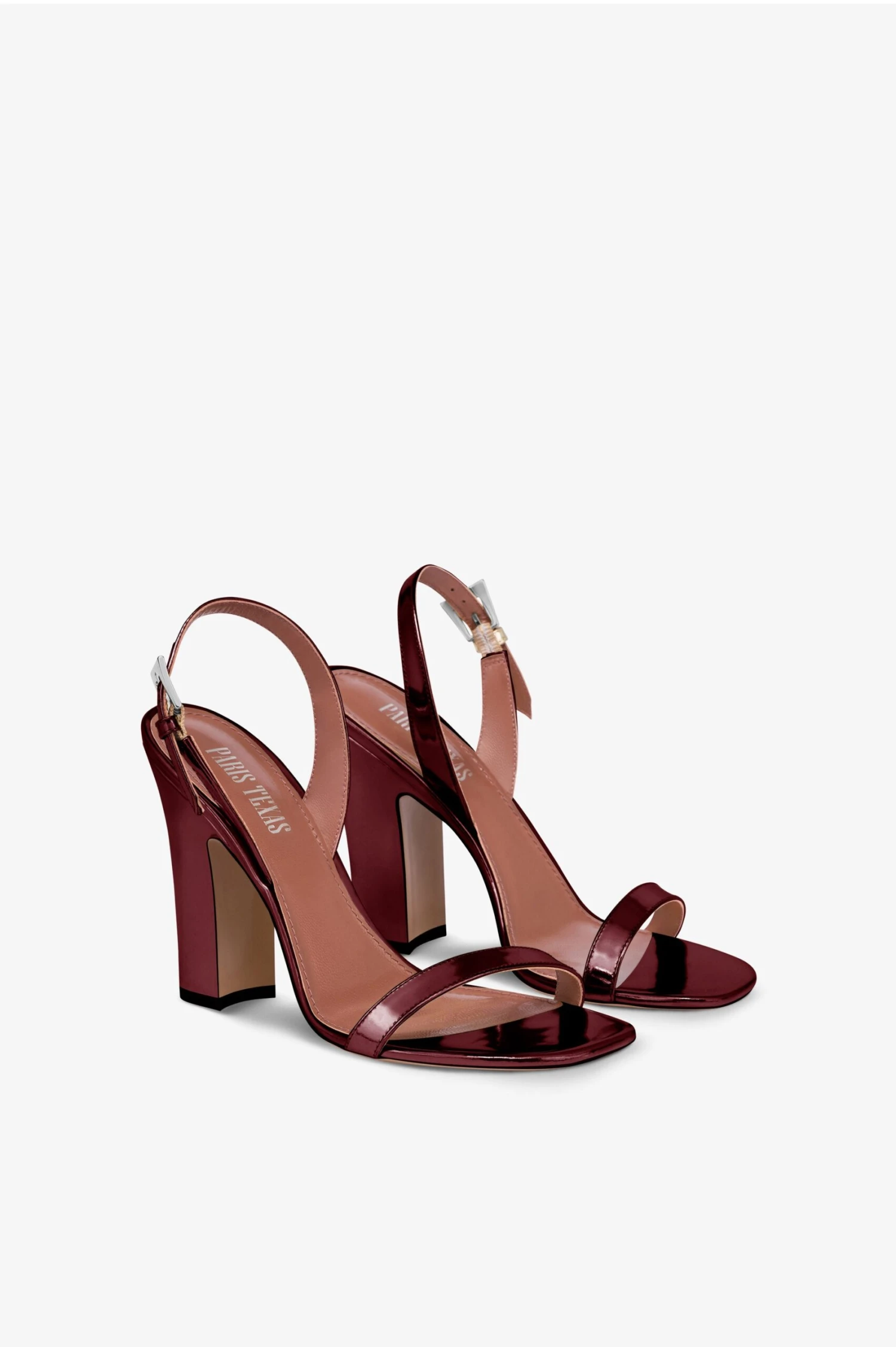 Slingbacks In Wine-colored Mirror-effect Leather 4 Slingbacks In Wine-colored Mirror-effect Leather - Image 2