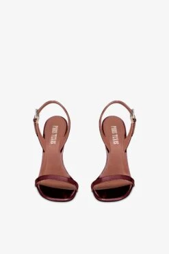 Slingbacks In Wine-colored Mirror-effect Leather 10 Slingbacks In Wine-colored Mirror-effect Leather -Paris Texas Brand Shop PX1627XNPMR48WINE 3