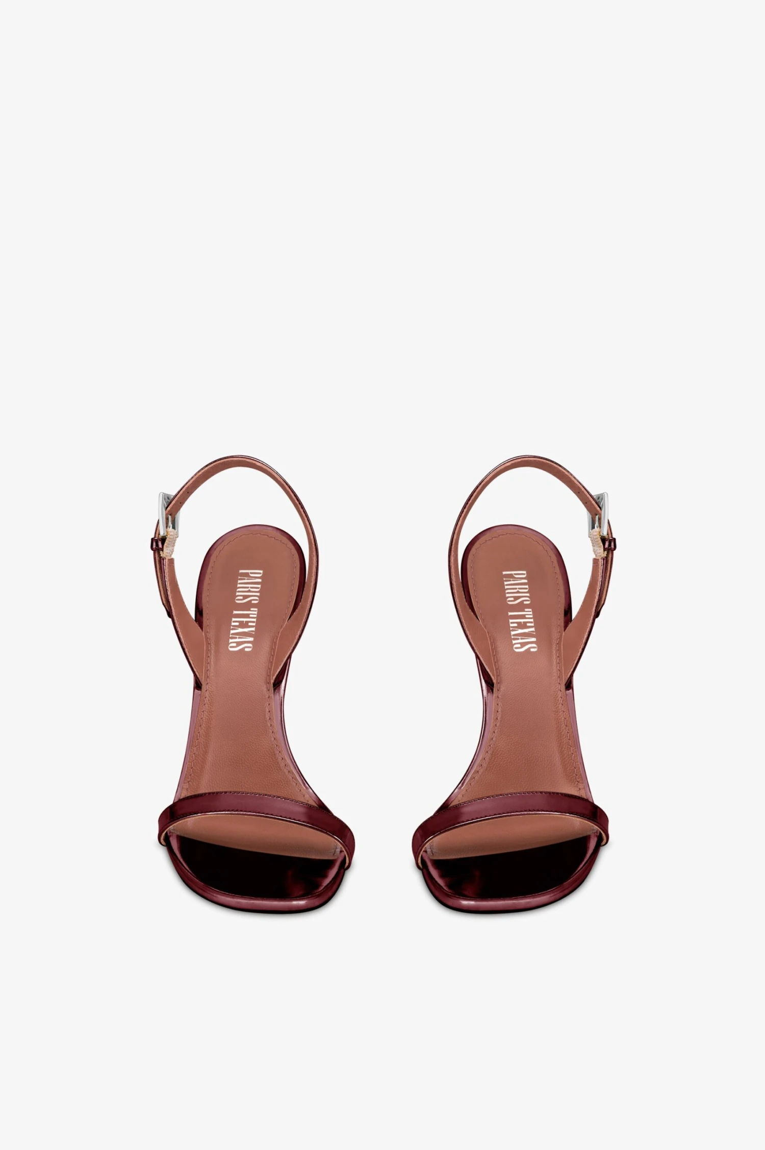 Slingbacks In Wine-colored Mirror-effect Leather 5 Slingbacks In Wine-colored Mirror-effect Leather - Image 3