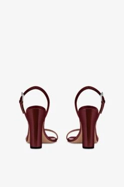 Slingbacks In Wine-colored Mirror-effect Leather 11 Slingbacks In Wine-colored Mirror-effect Leather -Paris Texas Brand Shop PX1627XNPMR48WINE 4