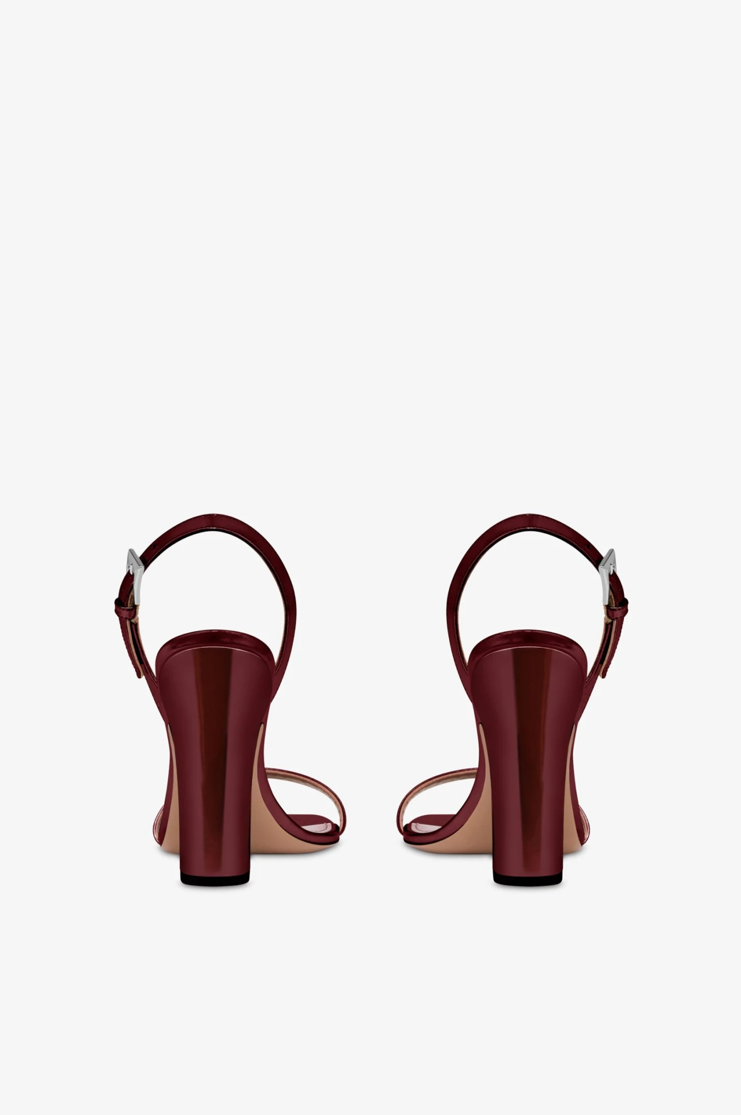 Slingbacks In Wine-colored Mirror-effect Leather 6 Slingbacks In Wine-colored Mirror-effect Leather - Image 4