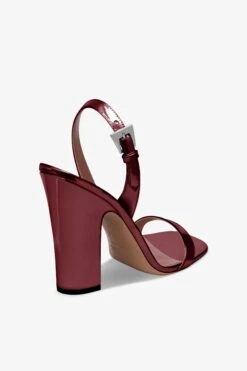 Slingbacks In Wine-colored Mirror-effect Leather 12 Slingbacks In Wine-colored Mirror-effect Leather -Paris Texas Brand Shop PX1627XNPMR48WINE 5