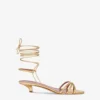 Lace-up Sandals In Gold Metallic Python-print Leather -Paris Texas Brand Shop PX1629XPMRRGOLD 1 scaled