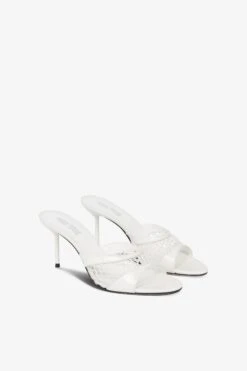 Mules In White Mesh And Patent Leather -Paris Texas Brand Shop PX1632XVNMS531NATURALE 10351 2