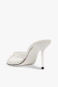 Mules In White Mesh And Patent Leather -Paris Texas Brand Shop PX1632XVNMS531NATURALE 10351 5