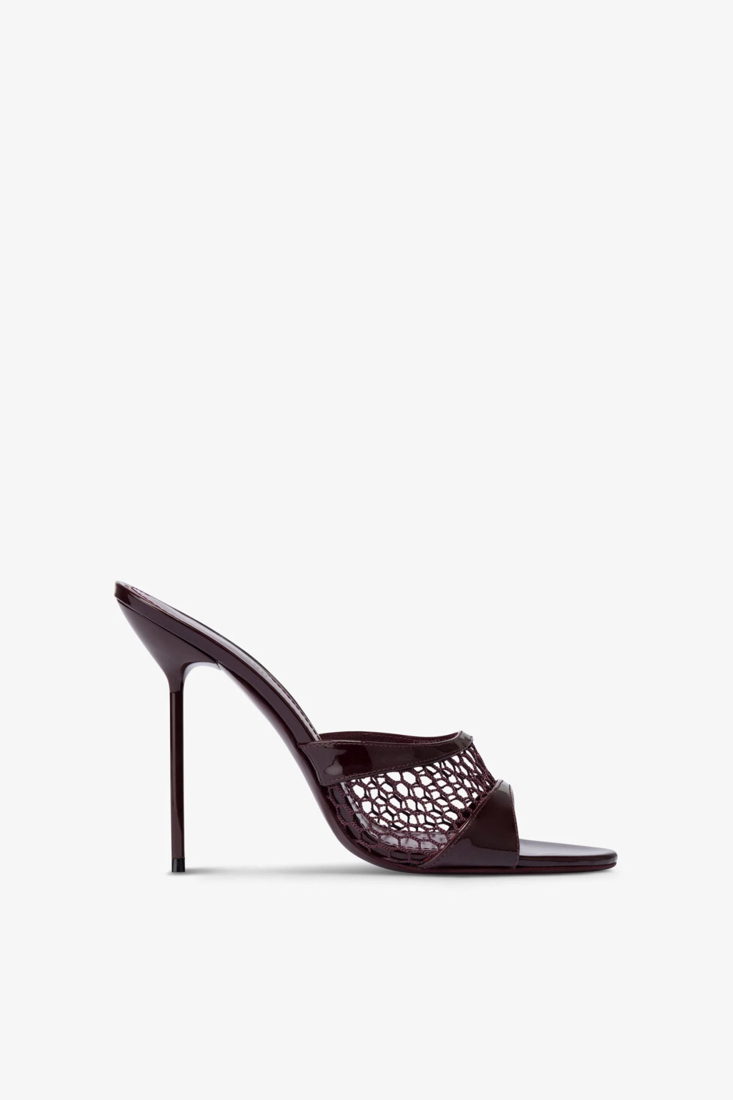 Mules In Rouge Noir Mesh And Patent Leather 3 Mules In Rouge Noir Mesh And Patent Leather