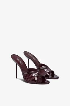 Mules In Rouge Noir Mesh And Patent Leather 9 Mules In Rouge Noir Mesh And Patent Leather -Paris Texas Brand Shop PX1633XVNMSBORDEAUX 69053 2