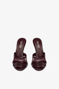 Mules In Rouge Noir Mesh And Patent Leather -Paris Texas Brand Shop PX1633XVNMSBORDEAUX 69053 3 scaled