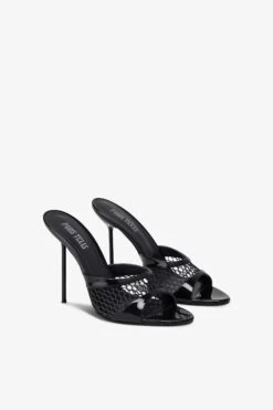Mules In Black Mesh And Patent Leather 9 Mules In Black Mesh And Patent Leather -Paris Texas Brand Shop PX1633XVNMSNERO NERO 2