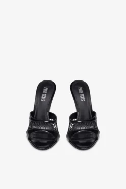 Mules In Black Mesh And Patent Leather -Paris Texas Brand Shop PX1633XVNMSNERO NERO 3 scaled