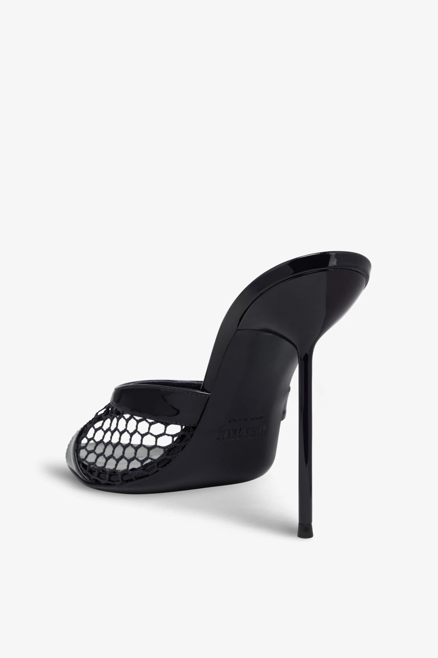 Mules In Black Mesh And Patent Leather 7 Mules In Black Mesh And Patent Leather - Image 5