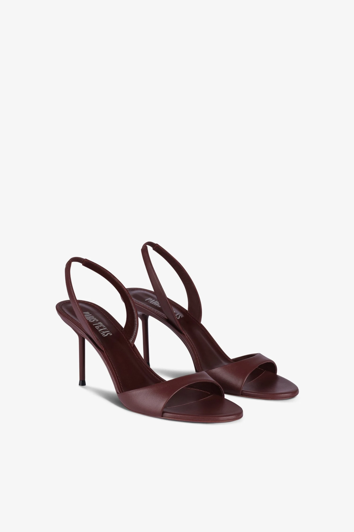 Slingback Sandals In Rouge Noir Leather 4 Slingback Sandals In Rouge Noir Leather - Image 2