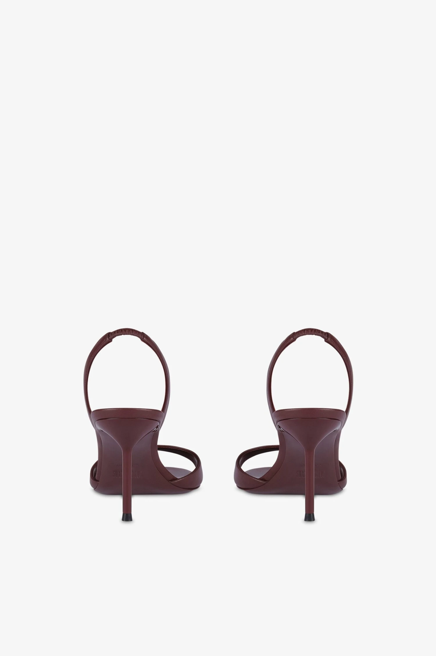 Slingback Sandals In Rouge Noir Leather 6 Slingback Sandals In Rouge Noir Leather - Image 4