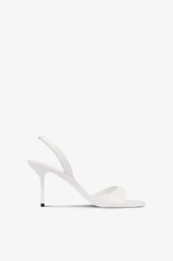Slingback Sandals In White Leather