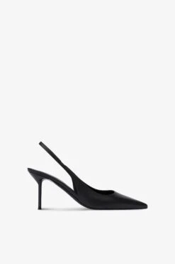 Slingbacks In Black Leather