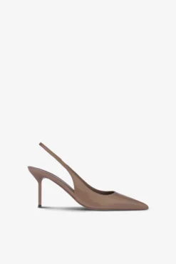 Slingbacks In Taupe Patent Leather