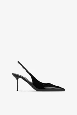 Slingbacks In Black Patent Leather