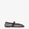 Ballet Flats In Black Mesh And Croco-embossed Leather -Paris Texas Brand Shop PX1638XMSCONERO NERO 1