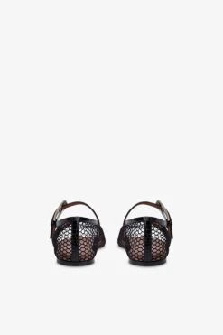 Ballet Flats In Black Mesh And Croco-embossed Leather -Paris Texas Brand Shop PX1638XMSCONERO NERO 4