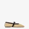 Ballet Flats In Natural Raffia And Black Leather -Paris Texas Brand Shop PX1638XSWVT06NATURALE NERO 1