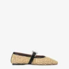 Ballet Flats In Natural Raffia And Black Leather -Paris Texas Brand Shop PX1638XSWVT06NATURALE NERO 1 scaled