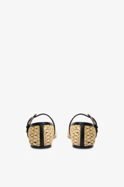Ballet Flats In Natural Raffia And Black Leather -Paris Texas Brand Shop PX1638XSWVT06NATURALE NERO 4