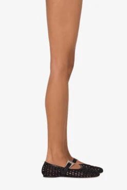 Ballet Flats In Black Raffia And Leather -Paris Texas Brand Shop PX1638XSWVT10NERO NERO 10