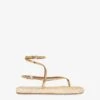 Lace-up Sandals In Natural Raffia And Gold Metallic Python-print Leather -Paris Texas Brand Shop PX1643XMPRFGOLD 1477NATURALE 1