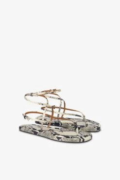 Lace-up Sandals In Natural Python-print Leather 9 Lace-up Sandals In Natural Python-print Leather -Paris Texas Brand Shop PX1644XPRPT116NATURALE 2