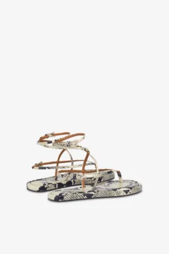 Lace-up Sandals In Natural Python-print Leather -Paris Texas Brand Shop PX1644XPRPT116NATURALE 3 scaled