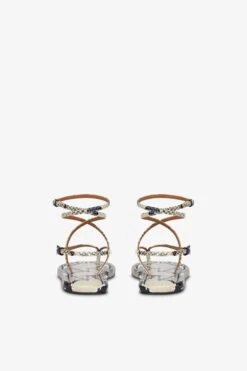 Lace-up Sandals In Natural Python-print Leather 11 Lace-up Sandals In Natural Python-print Leather -Paris Texas Brand Shop PX1644XPRPT116NATURALE 4