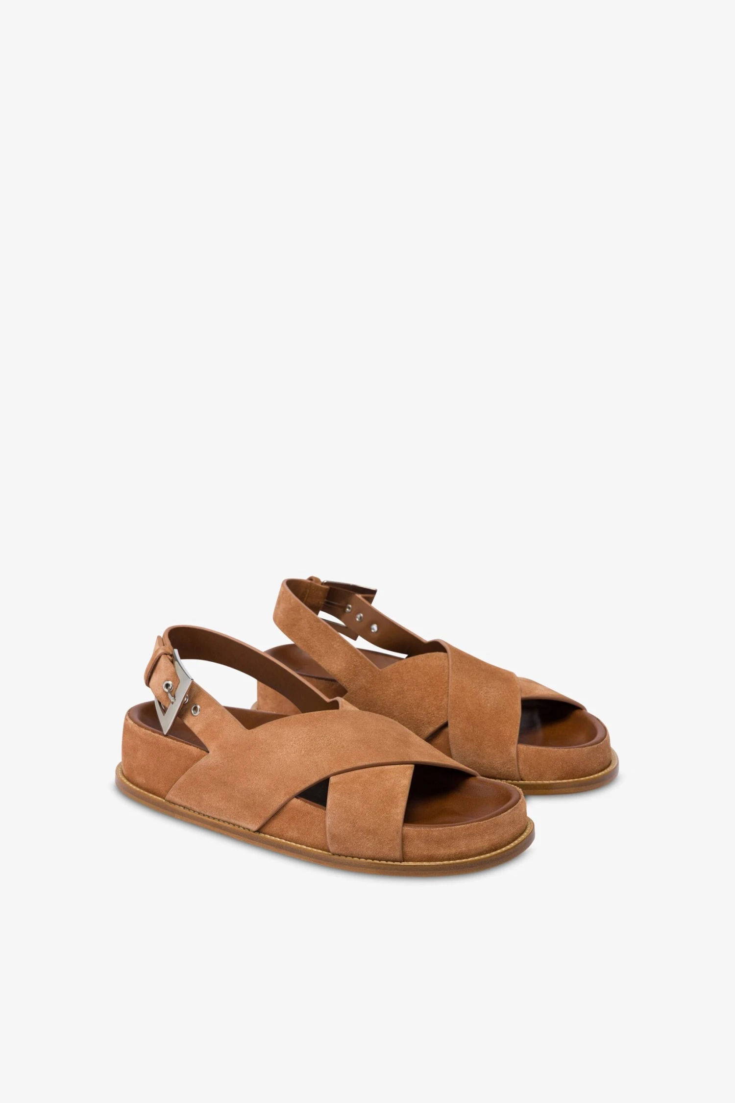 Sandals In Terracotta Suede Leather 4 Sandals In Terracotta Suede Leather - Image 2
