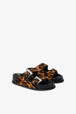 Sandals In Orange Leopard-print Cowhide -Paris Texas Brand Shop PX1658XPRCASALMONE 2