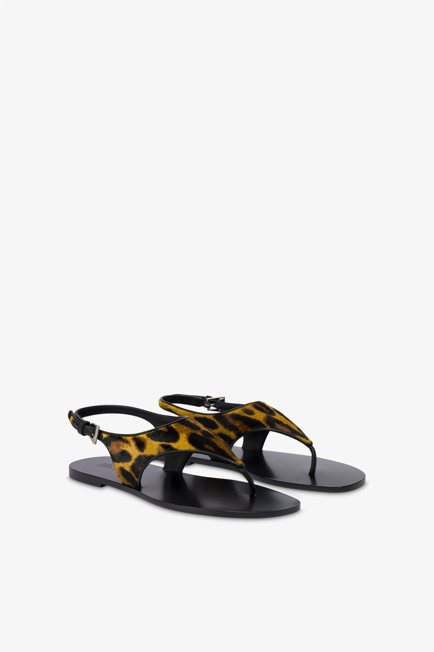 Sandals In Mustard Leopard-print Cowhide 4 Sandals In Mustard Leopard-print Cowhide - Image 2