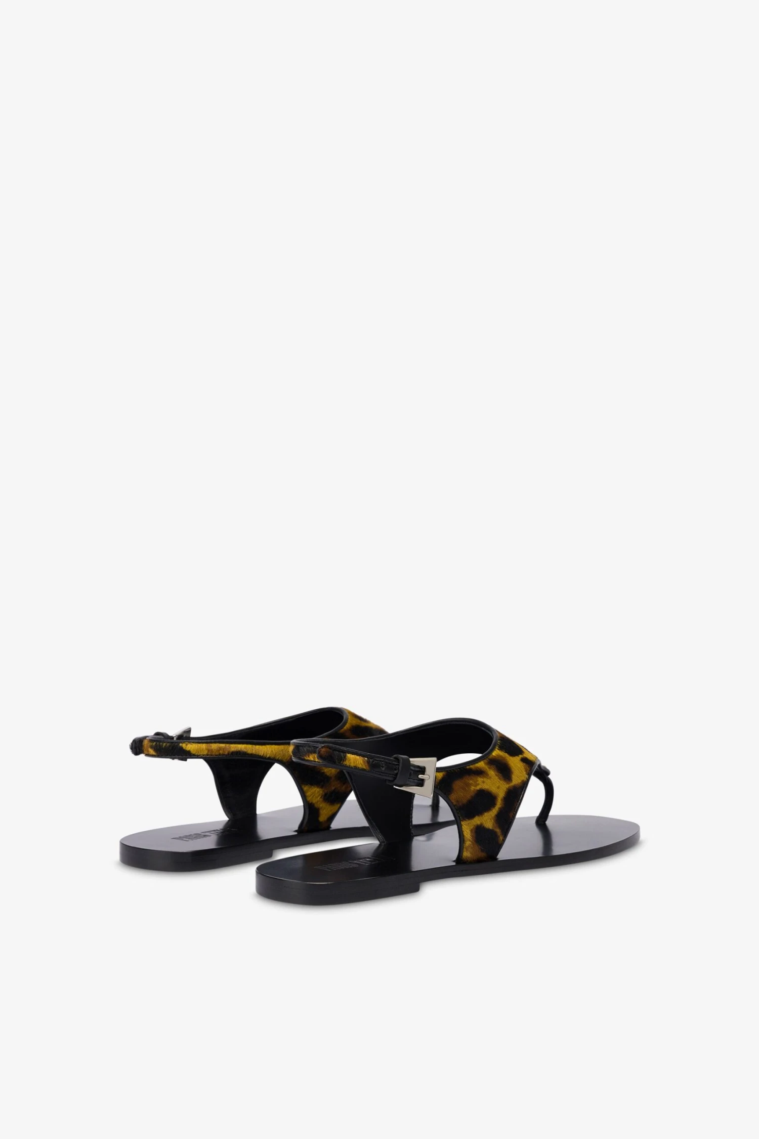 Sandals In Mustard Leopard-print Cowhide 5 Sandals In Mustard Leopard-print Cowhide - Image 3